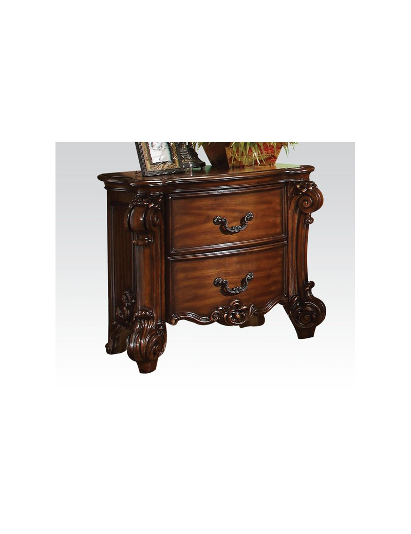 22000 Vendome Bed in Cherry PU (Multiple Sizes) by ACME Furniture