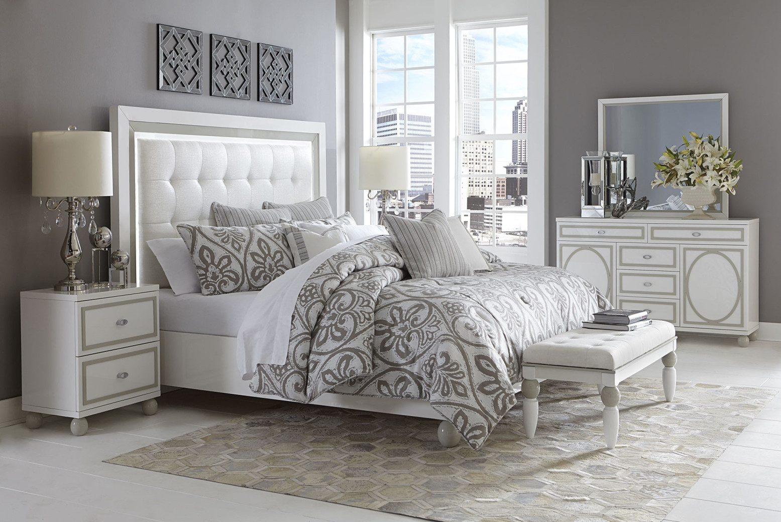Sky Tower Bedroom Set White Cloud Cal king