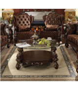 52080 Acme Versailles Living room Collection Brown Velvet Cherry Oak Finish