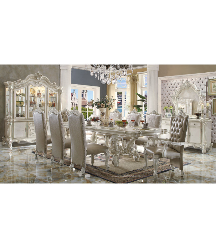 Acme 61132 Rectangular  Dining Set  Versailles White Bone Finish