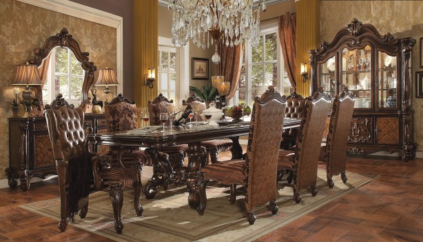 Acme  61100 Rectangular  Dining Set  Versailles Cherry Oak Finish