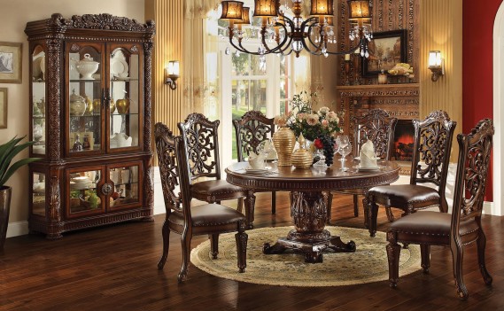 Acme 62015 Round  Dining Set  Vendome  Cherry Finish