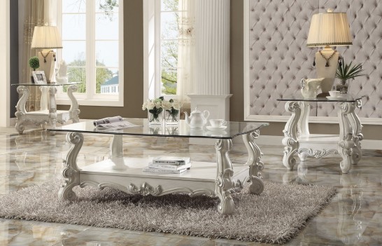 Acme 52105 Versailles Living room Collection  Ivory Verlvet Finish