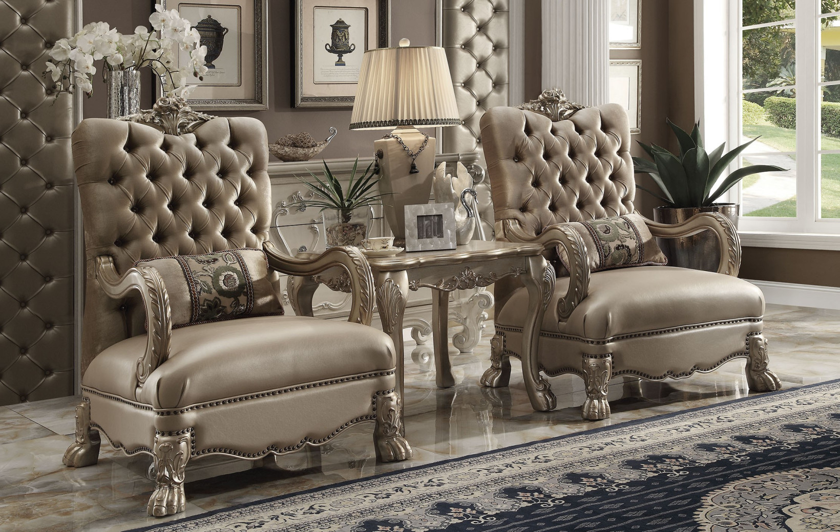 Acme 52090  Dresden Living room  Collection Gold Patina Finish 