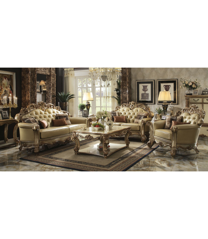 Acme 53000 Vendome Living room  Collection Gold Patina Finish 