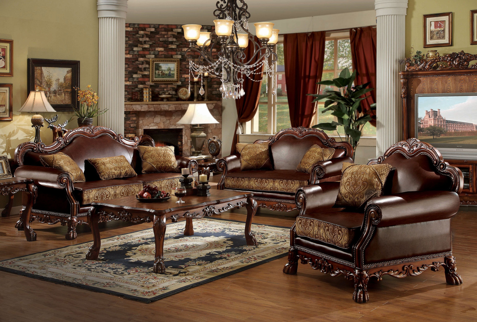 Acme 15160 Dresden Living room  Collection Gold Patina Finish 