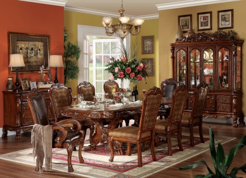 12150 Acme Dresden Dining Set Cherry Oak Collection 