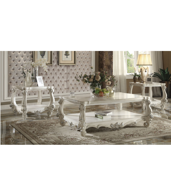 Acme 82123 Coffee Table Versailles Collection Bone White Finish 