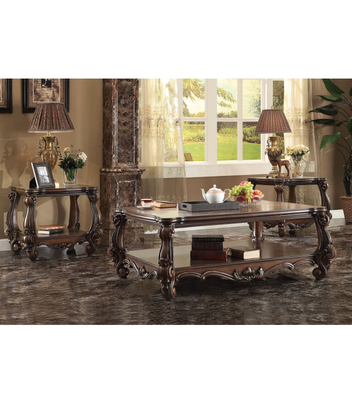 Acme 82120 Coffee Table Versailles Collection  Cherry Oak Finish 