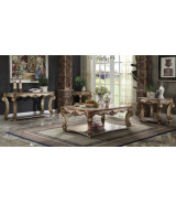 Acme 83000 Coffee Table Vendome Collection Gold Patina Finish 