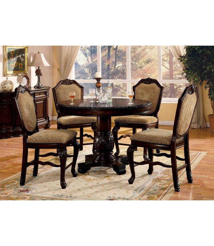  64082 Acme Chateau de Ville  Counter Height Dining Set Espresso Finish