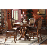 12160 Acme  Dresden Counter Height Dining Set  Cherry Oak Finish