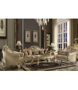 53120 Acme Living Room Vendome II Gold Patina Finish/ Bone PU