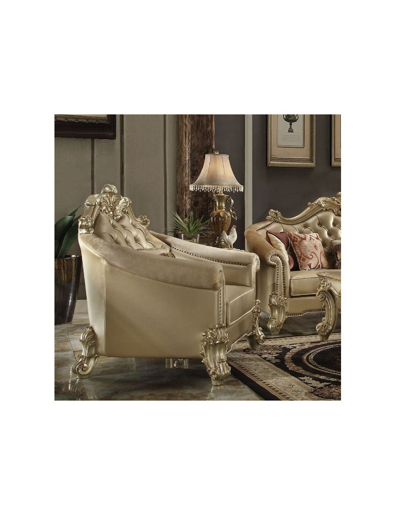 53120 Acme Living Room Vendome II Gold Patina Finish/ Bone PU