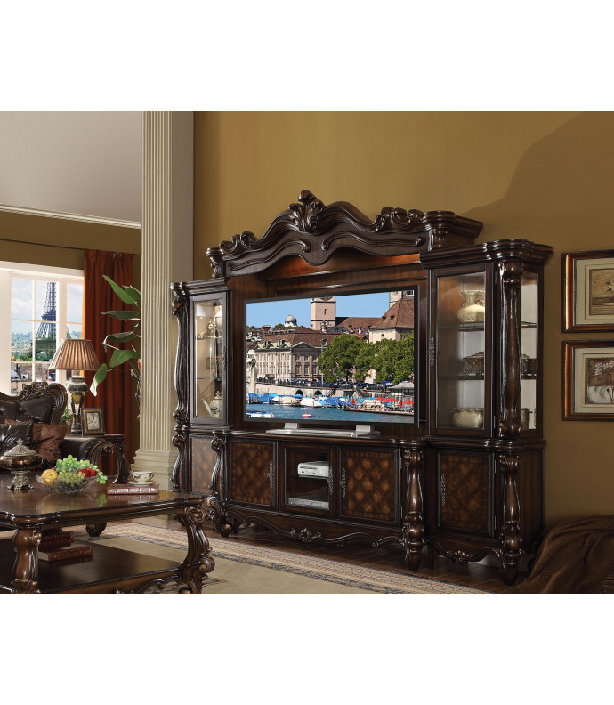 Versailles 4 Pcs Cherry Oak Finish TV Stand Entertainment Center by Acme