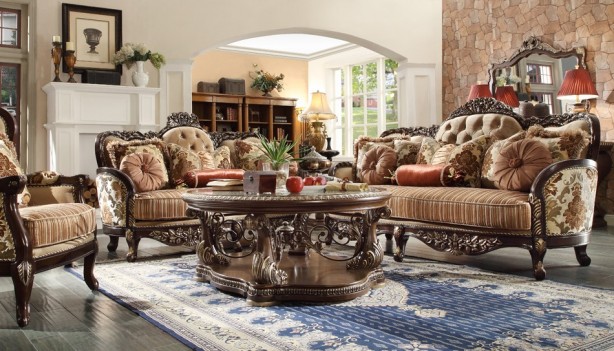 HD 1976 Homey Design upholstery living room set Victorian, European & Classic design Sofa Set