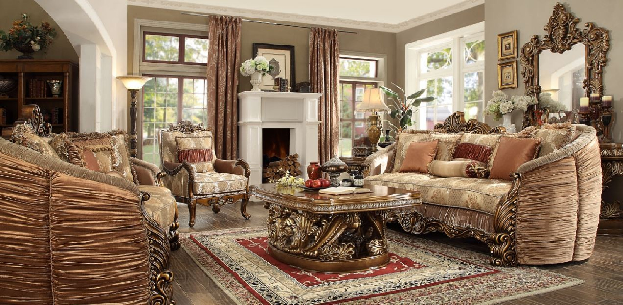 HD 1601 Homey Design upholstery living room set Victorian, European & Classic design Sofa Set