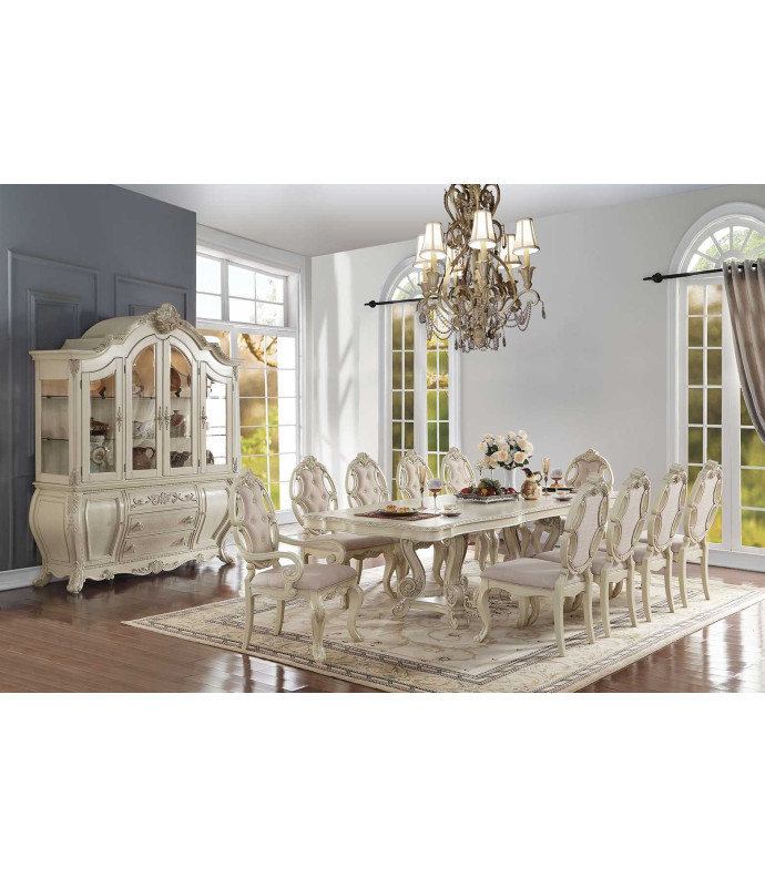 61280 Acme Dining Table Ragenardus Collection in Antique White