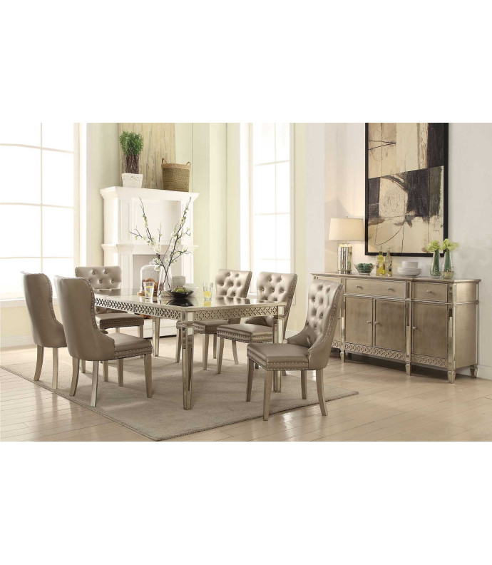 72155 Acme Dining Set Kacela Collection Champagne Finish