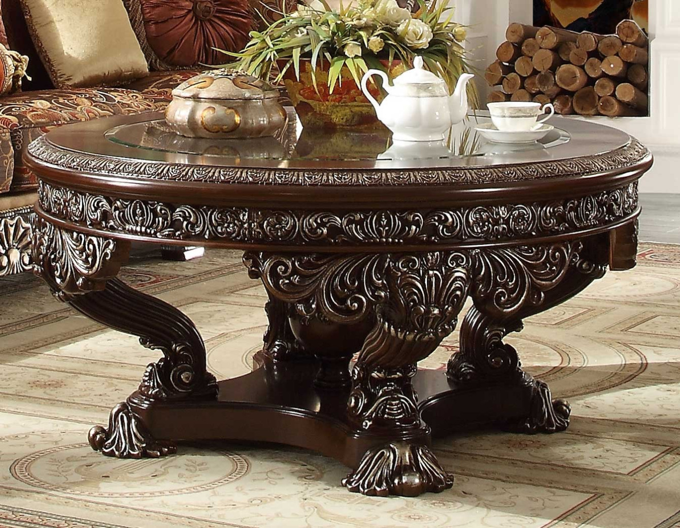 HD 111 Homey Design upholstery living room set Victorian