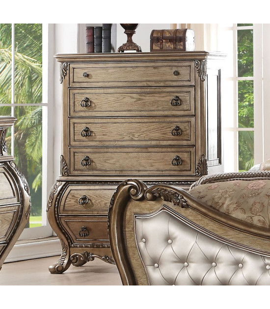26310Q Acme Ragenardus Bedroom Set Collection .Vintage Oak Finish / Pu