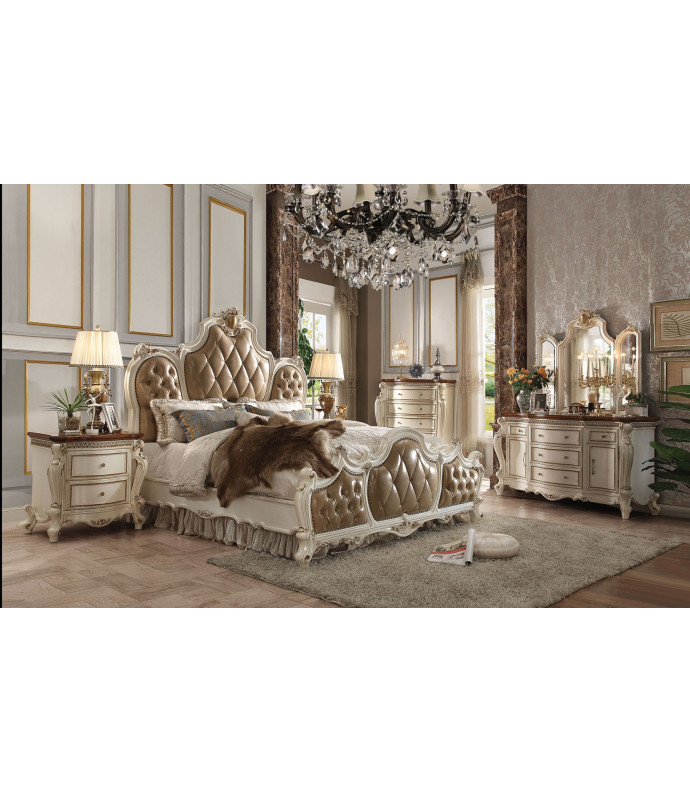 26900Q Buttersctoch / Pearl Finish Bedroom Set Picardy Collection by Acme Furniture