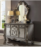 26840 Acme Versailles Ii Bedroom Set Collection. Silver Pu