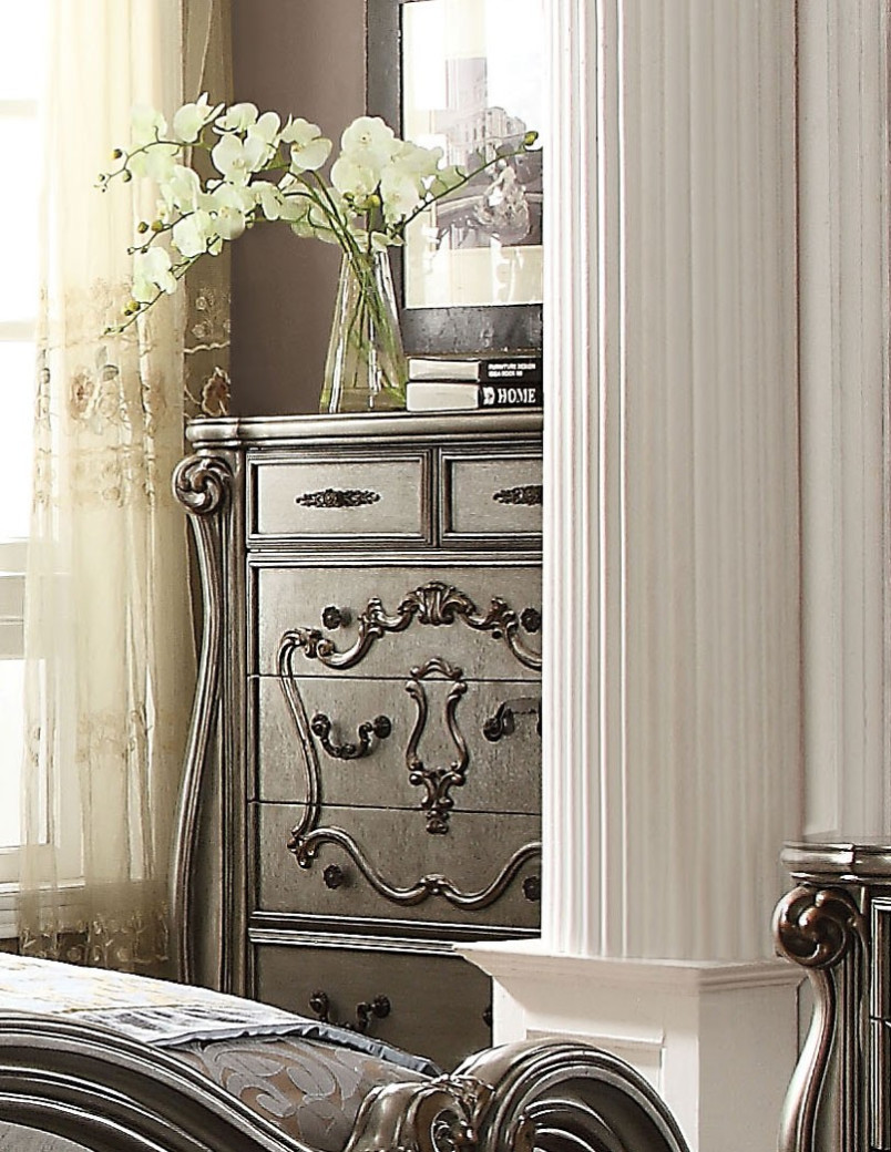 26860 Acme Versailles Bedroom Set Collection Antique Platinum
