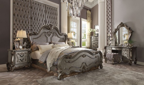 26860 Acme Versailles Bedroom Set Collection Antique Platinum