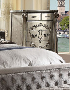 26820 Velvet / Antique Platinum Finish Acme Versailles