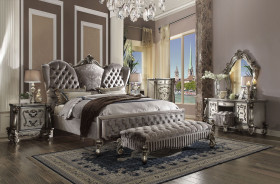 26820 Velvet / Antique Platinum Finish Acme Versailles