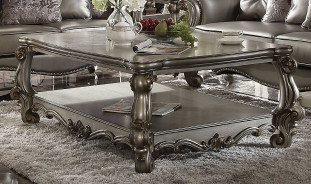 56820 ACME VERSAILLES SOFA COLLECTION SILVER PU/ ANTIQUE