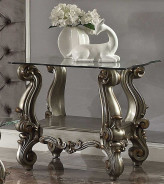 56840 ACME VERSAILLES SOFA COLLECTION VELVET ANTIQUE PLATINUM