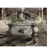 56845 ACME VERSAILLES SOFA COLLECTION VELVET ANTIQUE PLATINUM