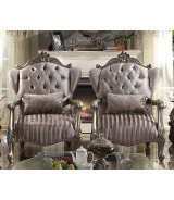 56845 ACME VERSAILLES SOFA COLLECTION VELVET ANTIQUE PLATINUM