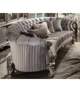 56845 ACME VERSAILLES SOFA COLLECTION VELVET ANTIQUE PLATINUM