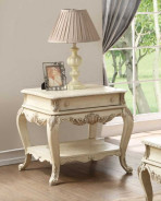 56020 Gray Fabric /Antique White Finish Living room Acme Ragenardus Collection