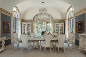7 Pc Dining Set Platine De Royale Champagne Collection By Michael Amini