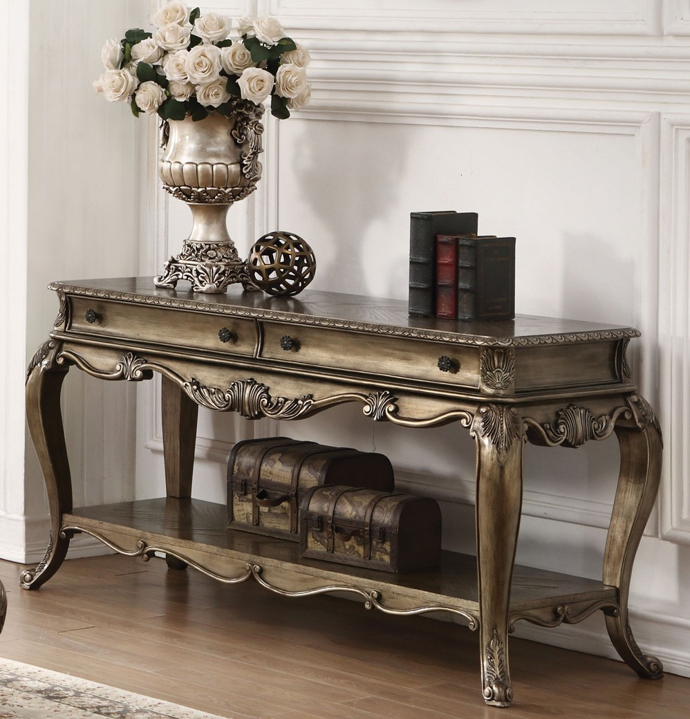 56030 Fabric / Vintage Oak Finish Living Room Ragenardus Collection By Acme Furniture