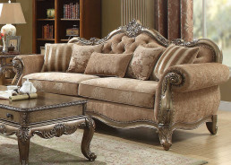 56030 Fabric / Vintage Oak Finish Living Room Ragenardus Collection By Acme Furniture
