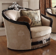 52110 ACME ERNESTINE SOFA COLLECTION TAN FABRIC BLACK FINISH
