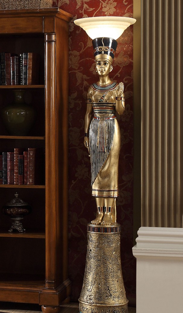 Hd 7950 Gold Finish Egyptian Style, Victorian Style Floor Lamps