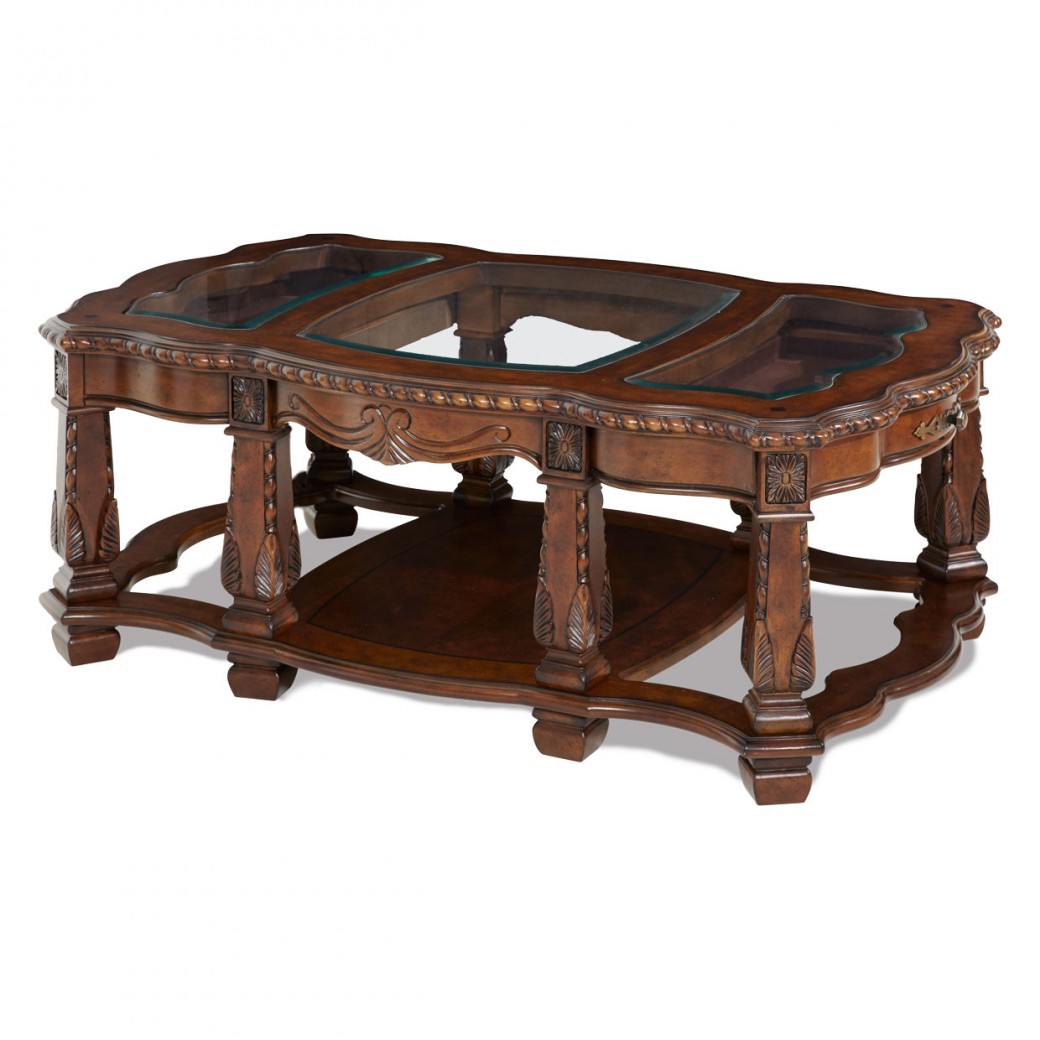Aico Windsor Court Rectangular Cocktail Table VINTAGE FRUITWOOD