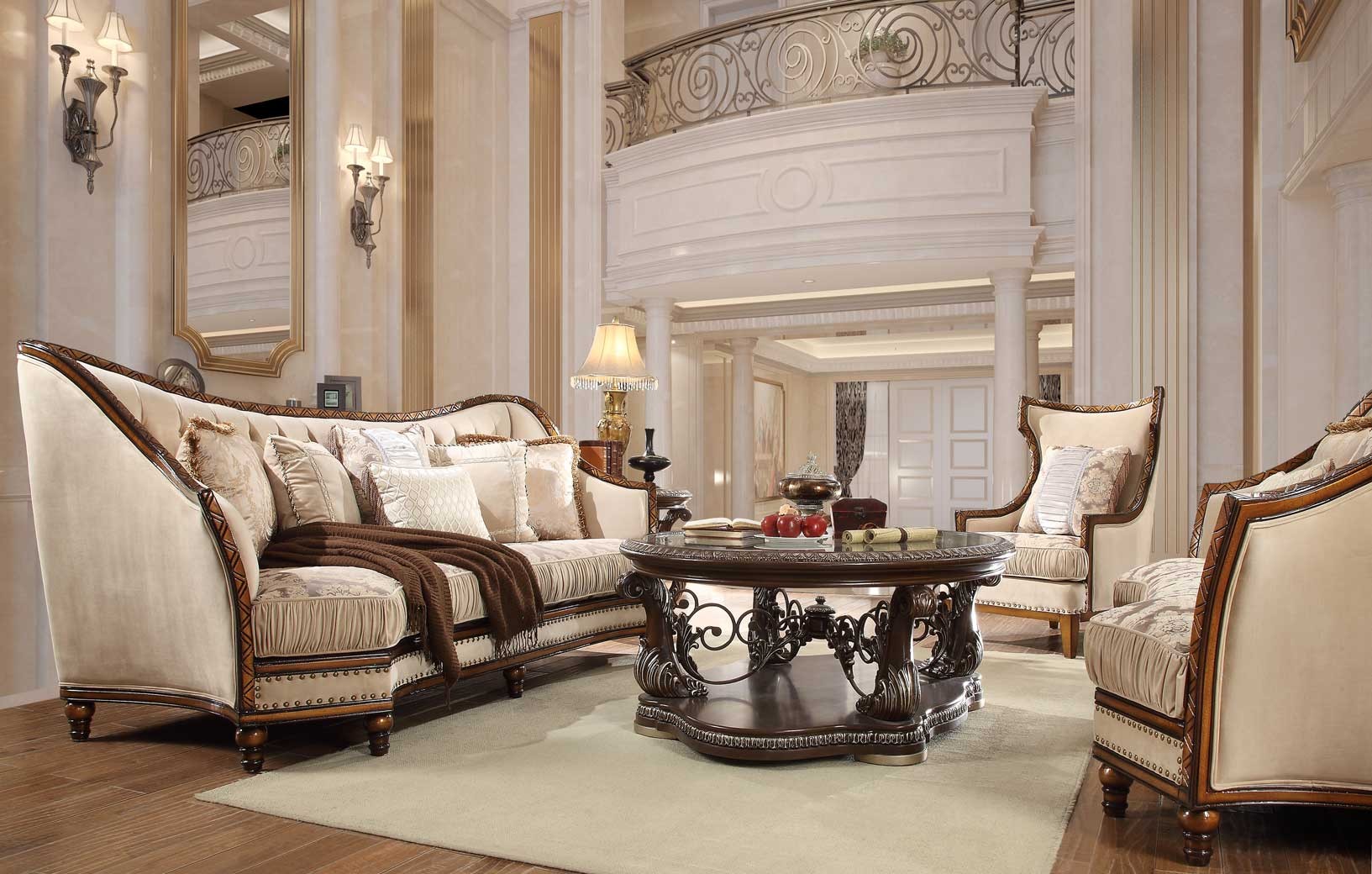 HD 823 Homey Design upholstery living room set Victorian
