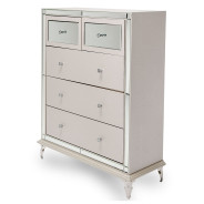 Aico Hollywood Loft Upholstered 5 Drawer Chest Frost