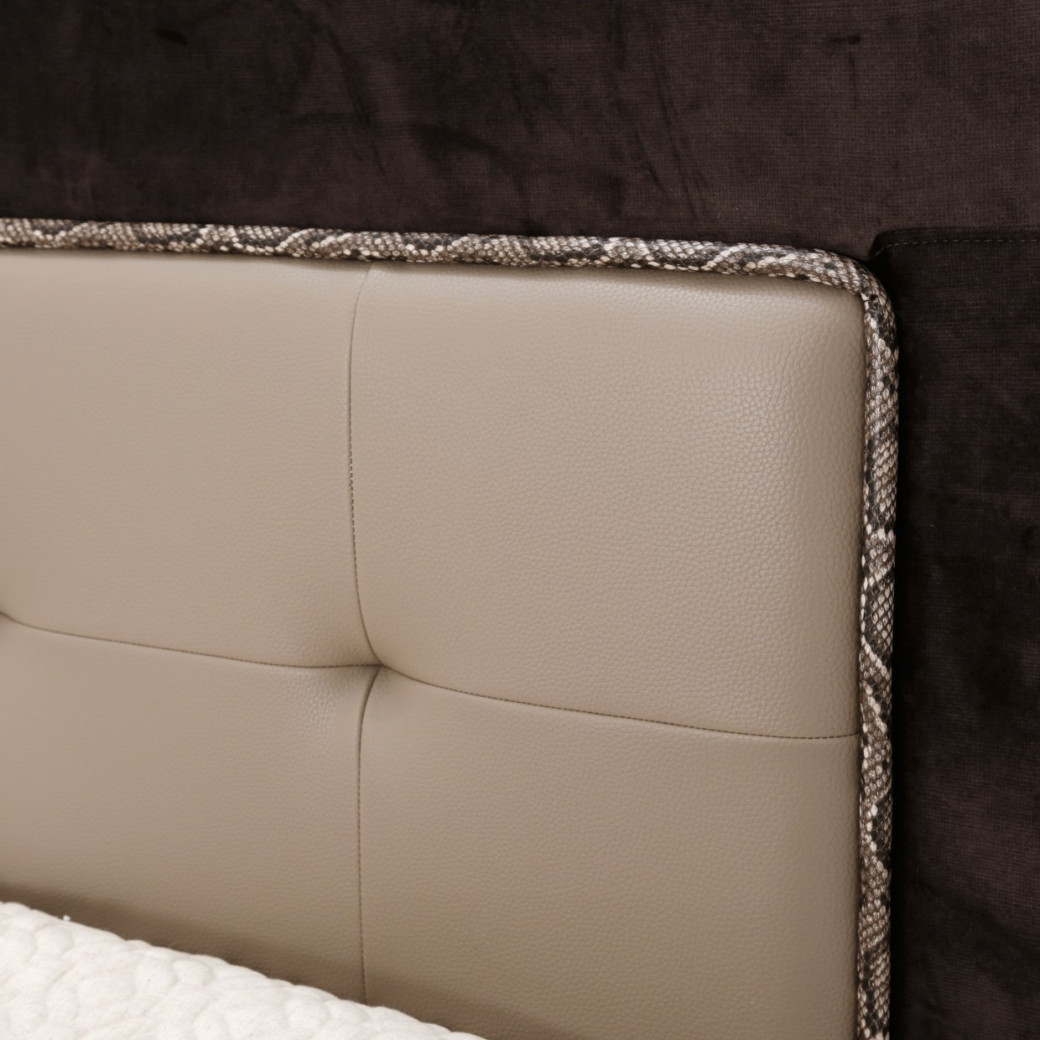 Aico 21 Cosmopolitan Taupe Upholstered Tufted Bed