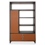 Aico 21 COSMOPOLITAN ORANGE 2 Piece Bookcase Unit Diablo Orange
