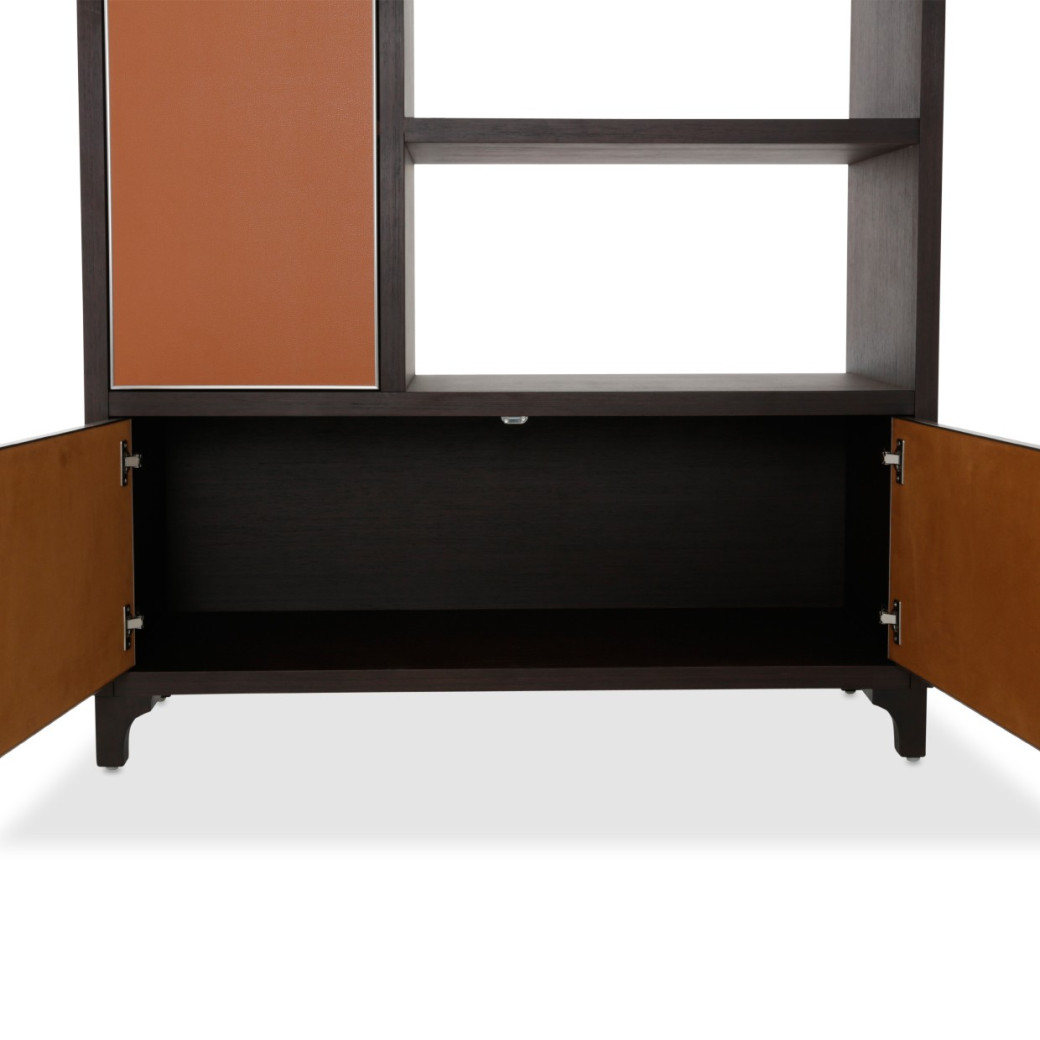 Aico 21 COSMOPOLITAN ORANGE 2 Piece Bookcase Unit Diablo Orange