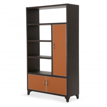 Aico 21 COSMOPOLITAN ORANGE 2 Piece Bookcase Unit Diablo Orange