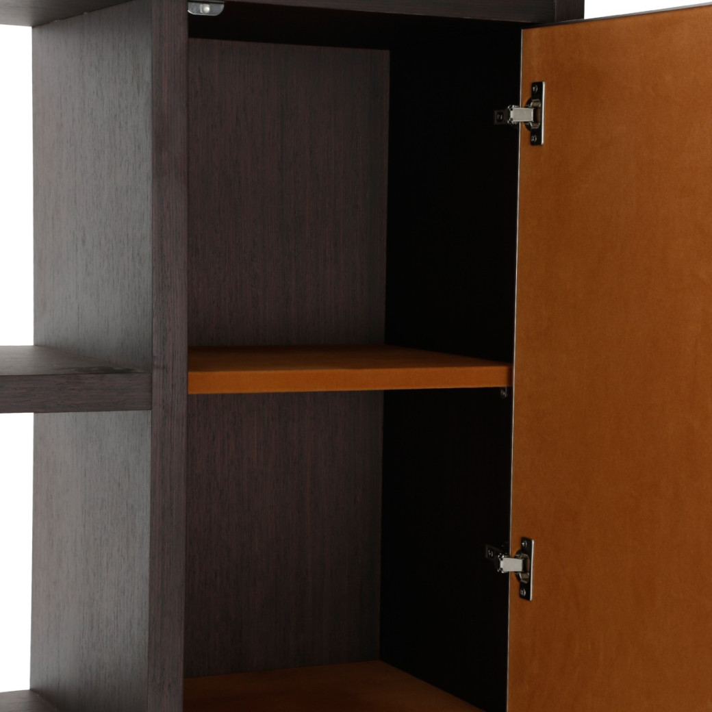 Aico 21 COSMOPOLITAN ORANGE 2 Piece Bookcase Unit Diablo Orange